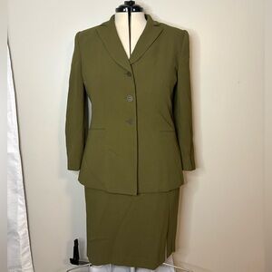 Liz Claiborne Olive Blazer and Skirt Set